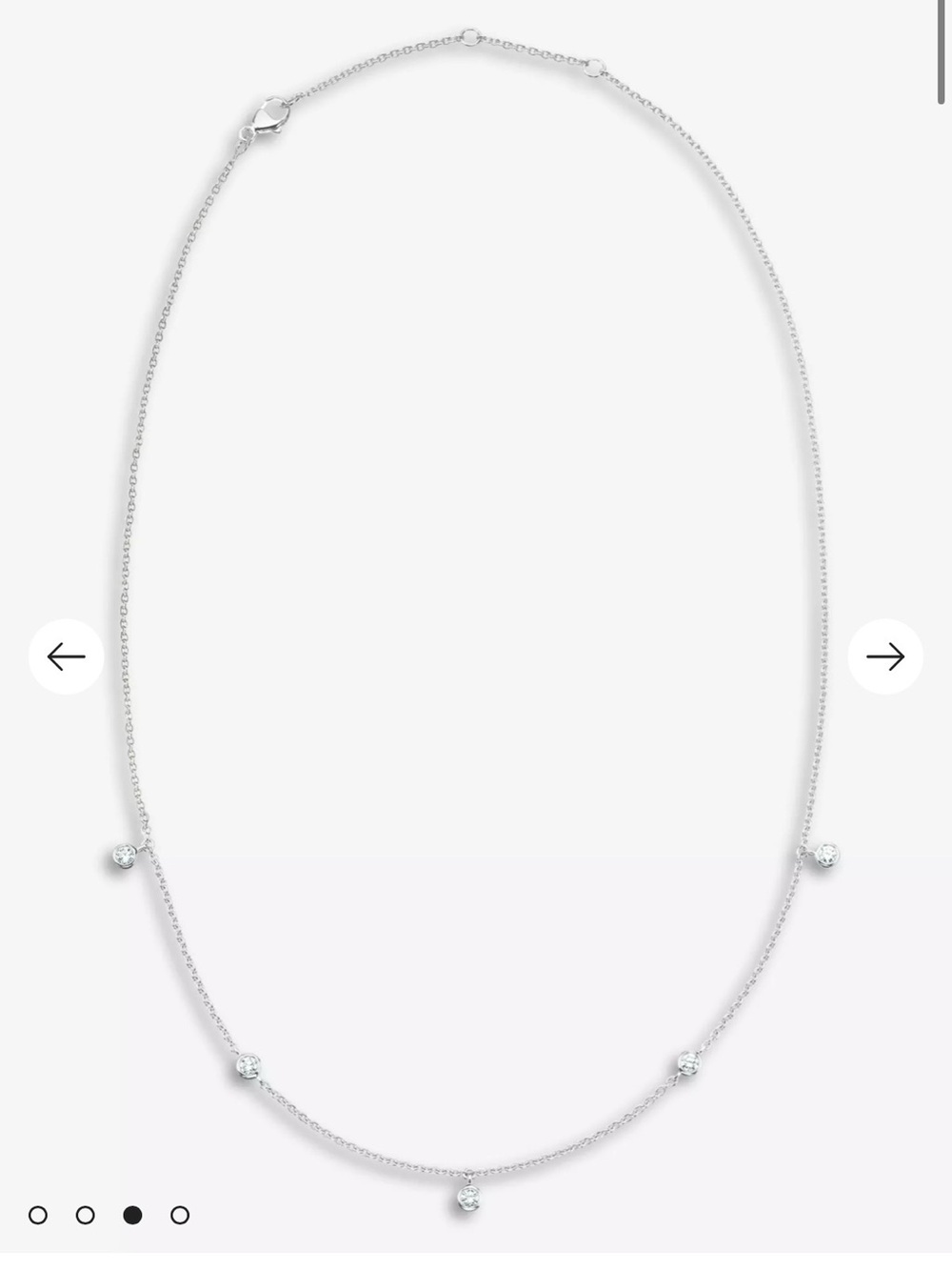 DE BEERS Jewellers white gold Necklace with Five diamond Drops